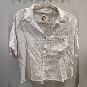 C&C California White Gauze Top